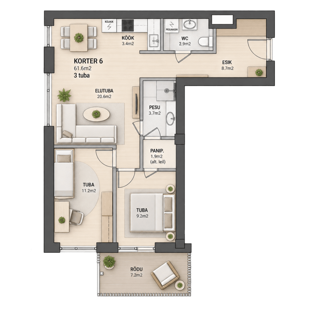 Korter 6 – korteri plaan