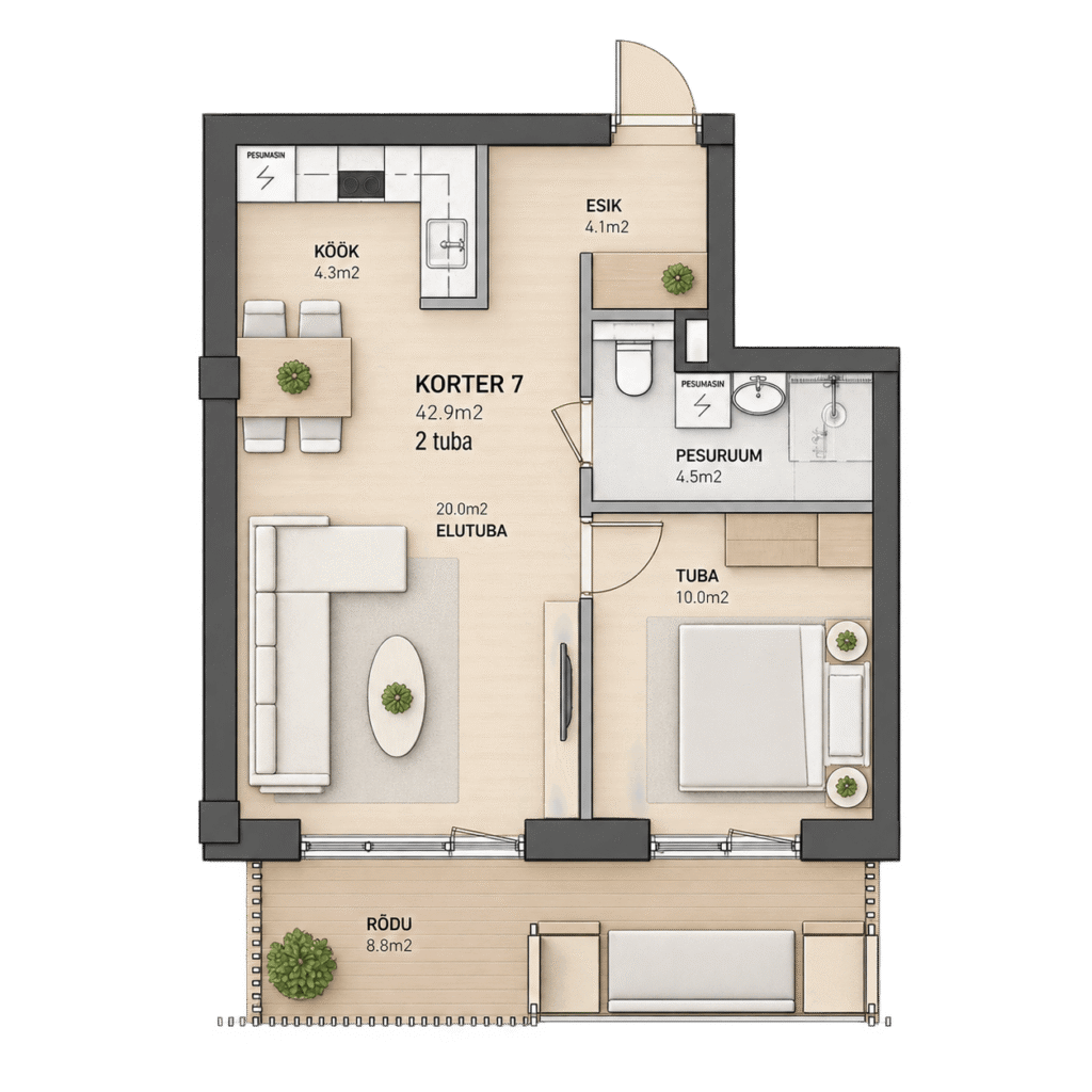 Korter 7 – korteri plaan