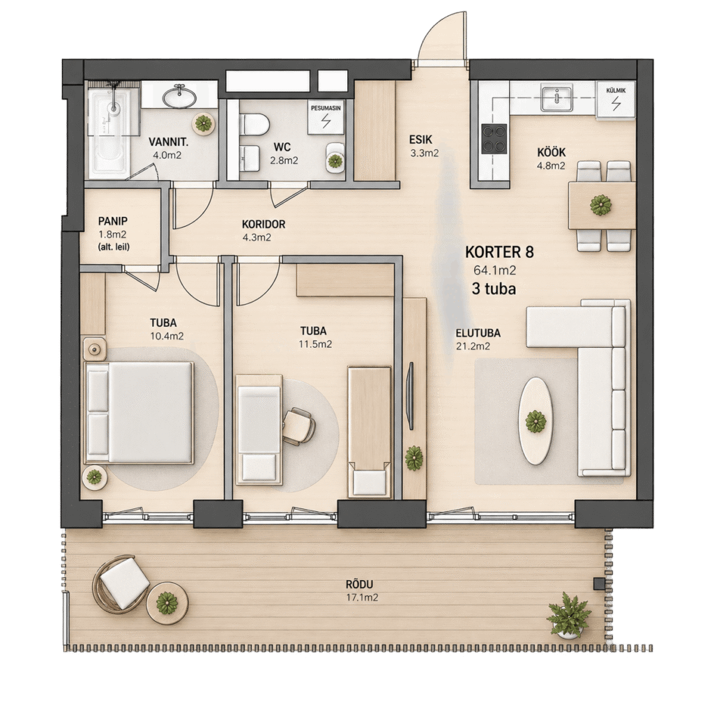 Korter 8 – korteri plaan
