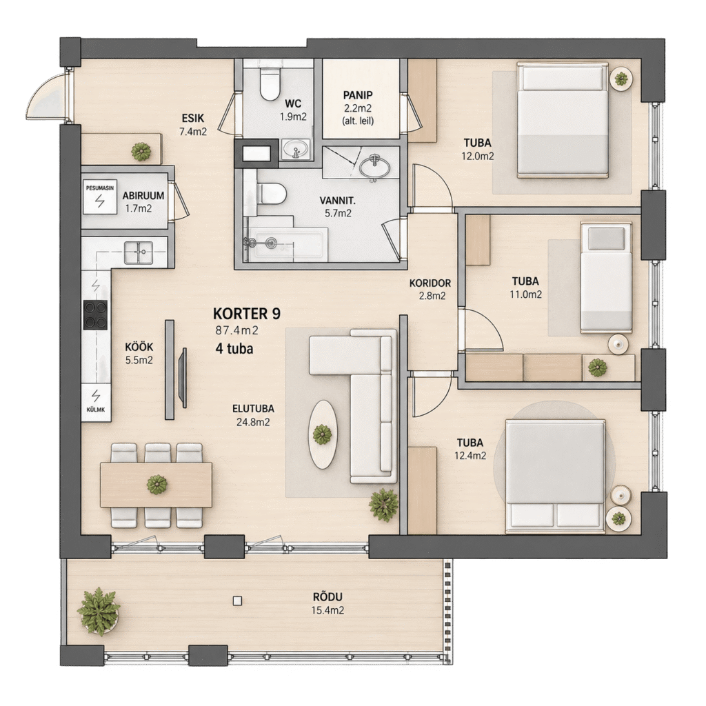 Korter 9 – korteri plaan
